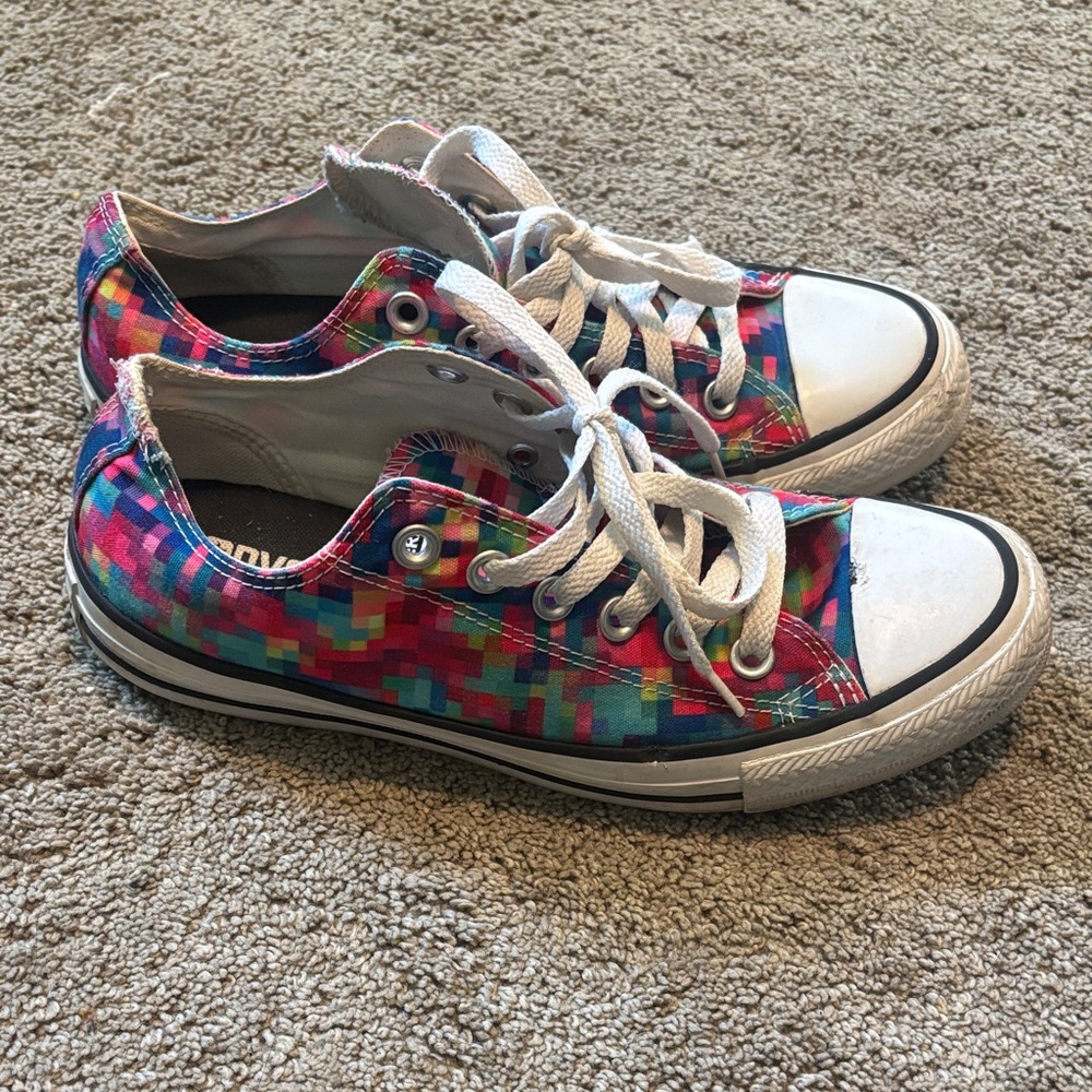Converse Multicolor Pixel Canvas Sneakers